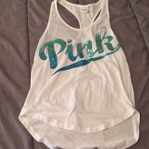 PINK athletic tank top with sequins